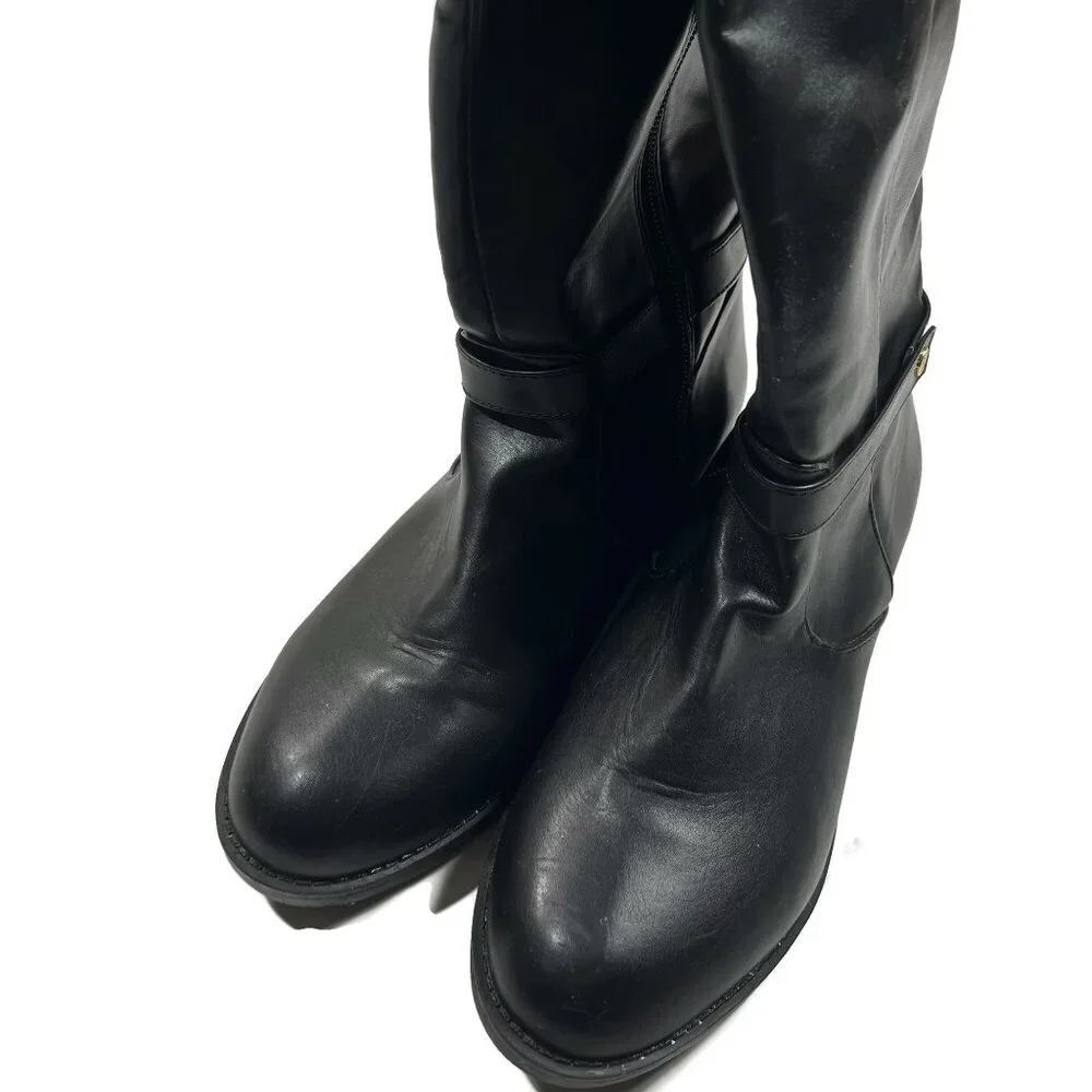 Sam‎ and Libby Virginia Black Tall Boots Womens 4 Zip Side Riding Casual